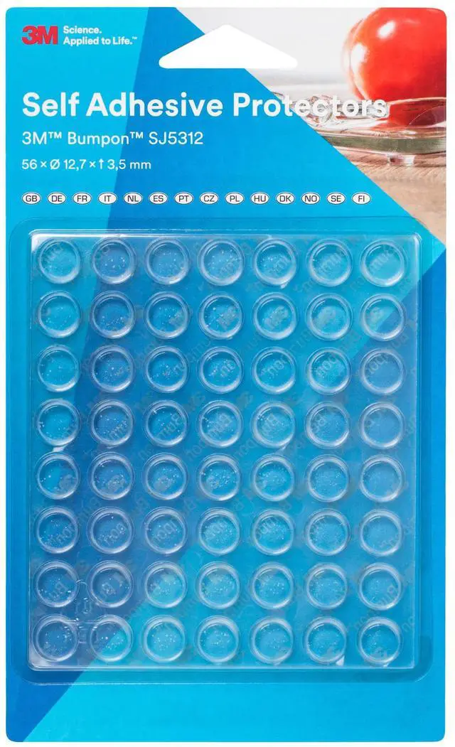 Main image of 3M Bumpon Self-Adhesive Protectors: 1/2 in. width x 0.14 in. thick (Clear) *retail-packaged SJ5312Bl RETAIL-PACK