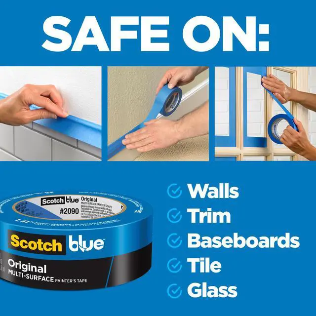 Alt view image 2 of 7 - ScotchBlue Original Painter's Tape: 1 in. x 60 yds. (Blue) *bulk-packaged