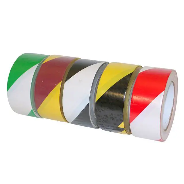 Alt view image 3 of 4 - JVCC Hazard Warning Tape 6 mils thick: 2 in. (48mm actual) x 18 yds. (Magenta with Yellow stripes)
