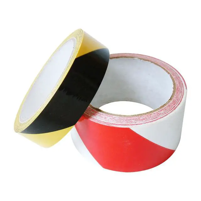 Alt view image 4 of 4 - JVCC Hazard Warning Tape 6 mils thick: 2 in. (48mm actual) x 18 yds. (Magenta with Yellow stripes)