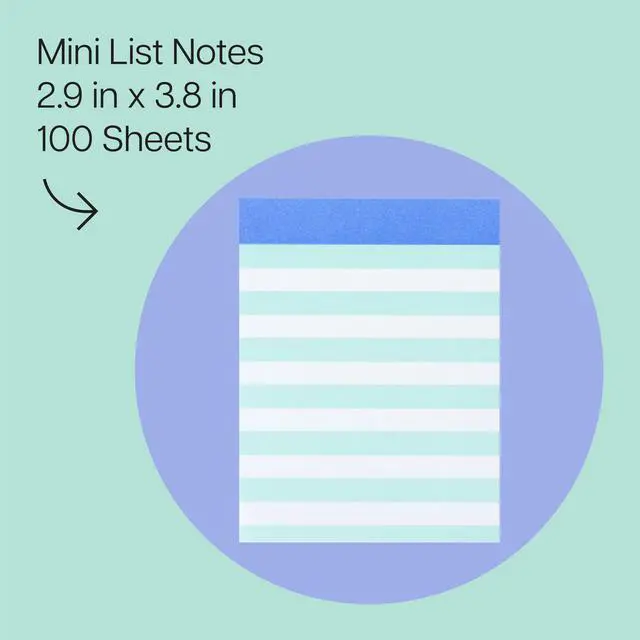 Alt view image 2 of 6 - Post-it Noted Mini List Notes: 4 in. x 2.9 in. (Stripe Green) *100-sheets per pad / 1-pack NTD10-34-1