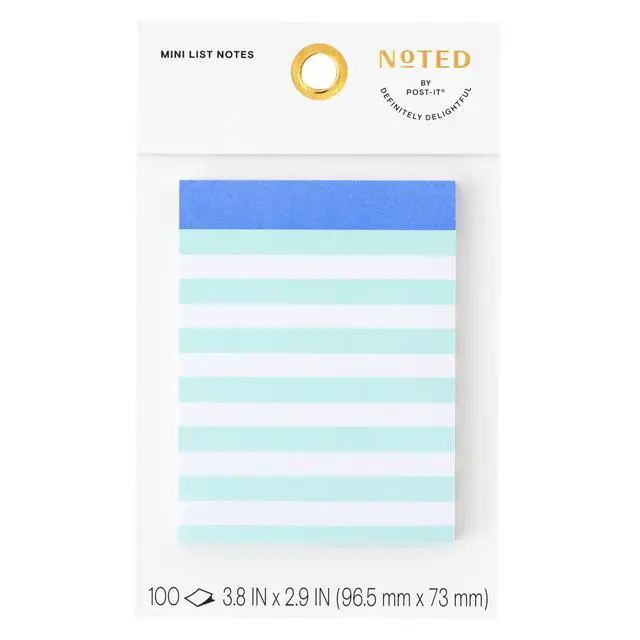 Main image of Post-it Noted Mini List Notes: 4 in. x 2.9 in. (Stripe Green) *100-sheets per pad / 1-pack NTD10-34-1