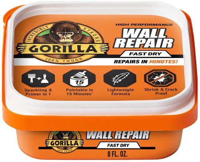 Main image of Gorilla Wall Repair Spackling + Primer: 8 oz. tub (White) 107054
