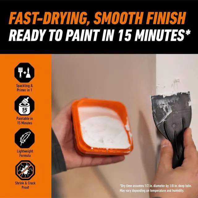 Alt view image 2 of 4 - Gorilla Wall Repair Spackling + Primer: 8 oz. tub (White) 107054