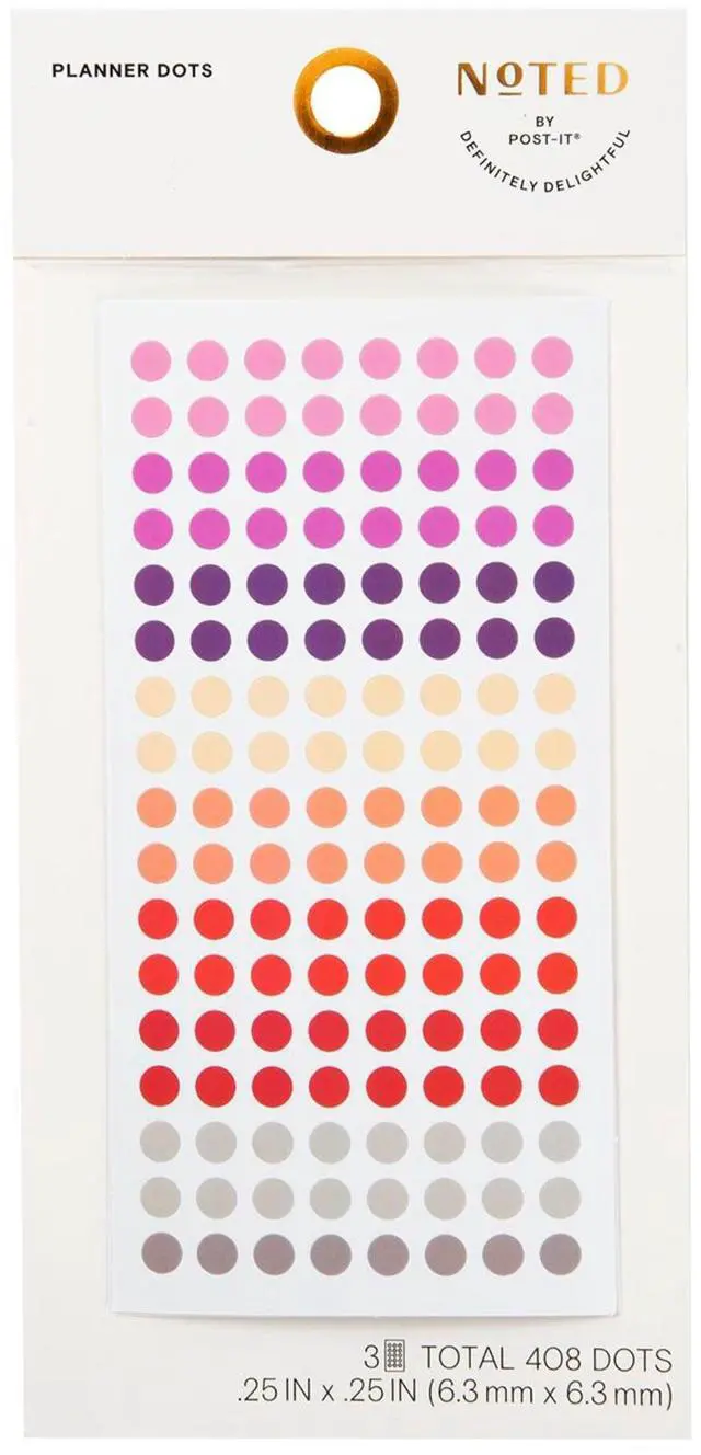 Main image of Post-it Noted Planner Dots / Stickers: 0.25 in. diameter / 408 dots/pack (Pink and Purple) *408 dots/25 coins NTD-PD-PP