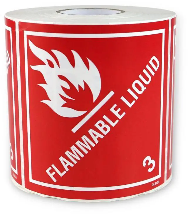 Main image of FindTape Regulated DOT Shipping Labels: 4 in. x 4 in. (FLAMMABALE LIQUID) *500-labels DL5120