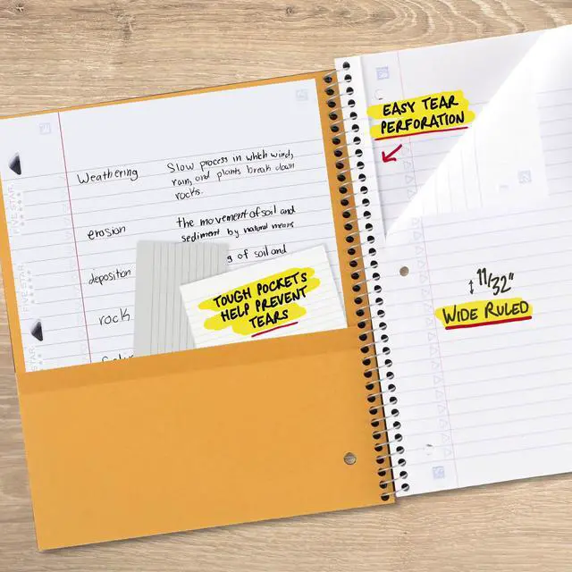Alt view image 4 of 5 - Five Star 1-Subject Spiral Notebook: 8 in. x 10-1/2 in. (Light Blue) 05200-LB