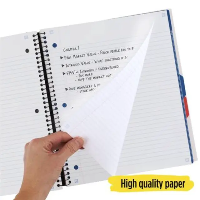 Alt view image 2 of 7 - Five Star Advance 3-Subject Spiral Guard Notebook: 8-1/2 in. x 11 in. (Light Blue)