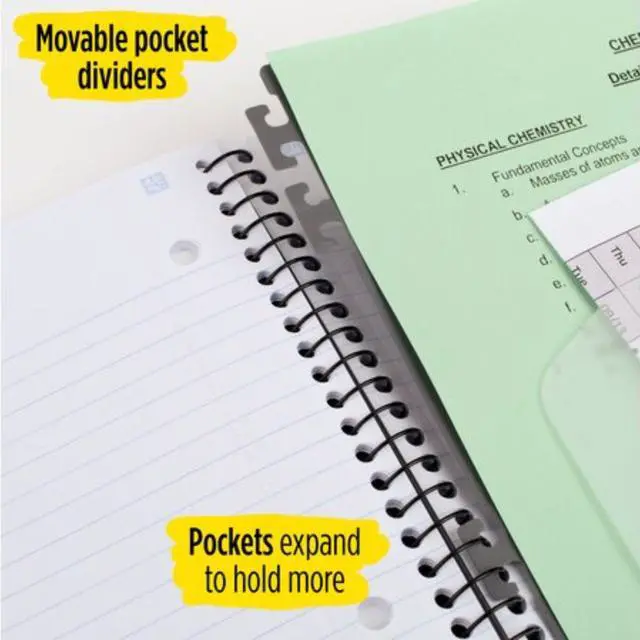 Alt view image 4 of 7 - Five Star Advance 3-Subject Spiral Guard Notebook: 8-1/2 in. x 11 in. (Light Blue)