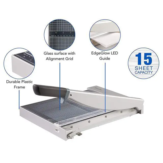 Alt view image 2 of 6 - Swingline ClassicCut EdgeGlow Guillotine Paper Trimmer: 15 inch, 15 sheet capacity