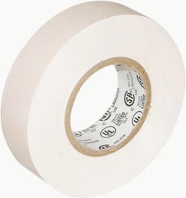 Main image of JVCC Colored Electrical Tape [7 mils thick] (E-Tape): 3/4 in. x 66 ft. (White)