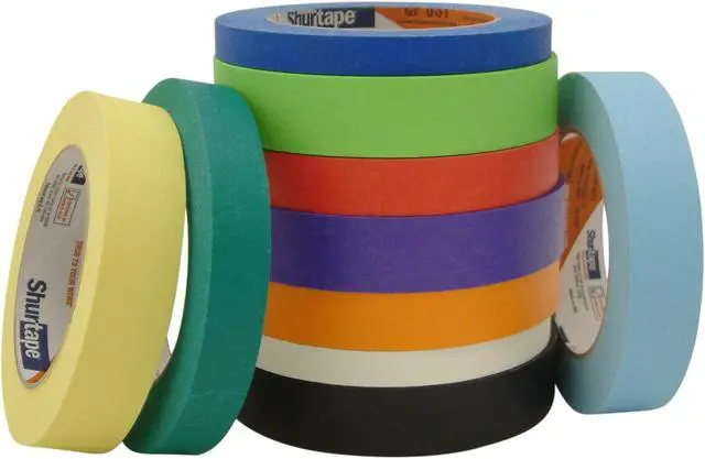 Alt view image 2 of 4 - Shurtape Colored Masking Tape (CP-631): 1/2 in. x 60 yds. (Yellow)