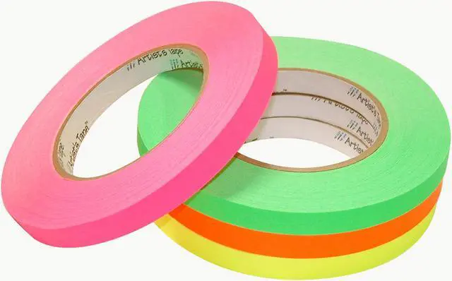 Alt view image 3 of 3 - Pro Tapes Pro-Artist-Neon Fluorescent Artist / Console Tape: 1 in x 60 yds. (Fluorescent Yellow)