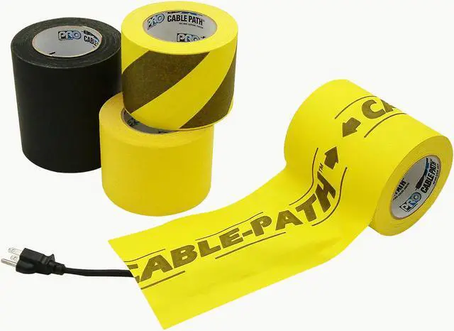 Alt view image 2 of 7 - Pro Tapes Cable Path Tape: 4 in. (96mm actual) x 30 yds. (Yellow with Light Black "CABLE-PATH" printing)