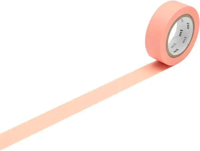 Main image of mt Solids Washi Paper Masking Tape: 3/5 in x 33 ft. (Salmon Pink) - OEM