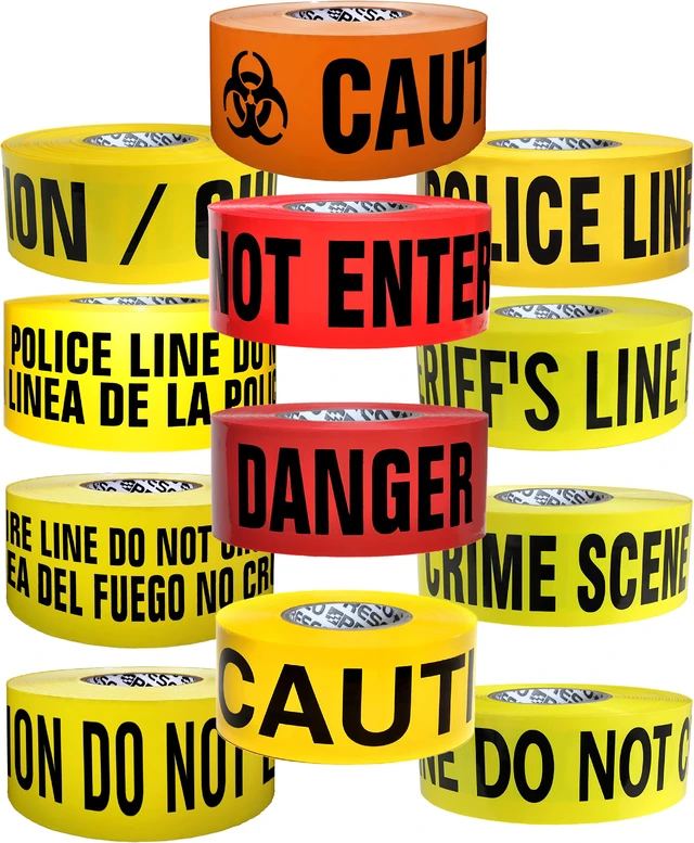 Main image of Presco Premium 3 Mil Thick Barricade Tape: 3 in x 300 ft. (Red with White "GRAND OPENING" printing) - OEM