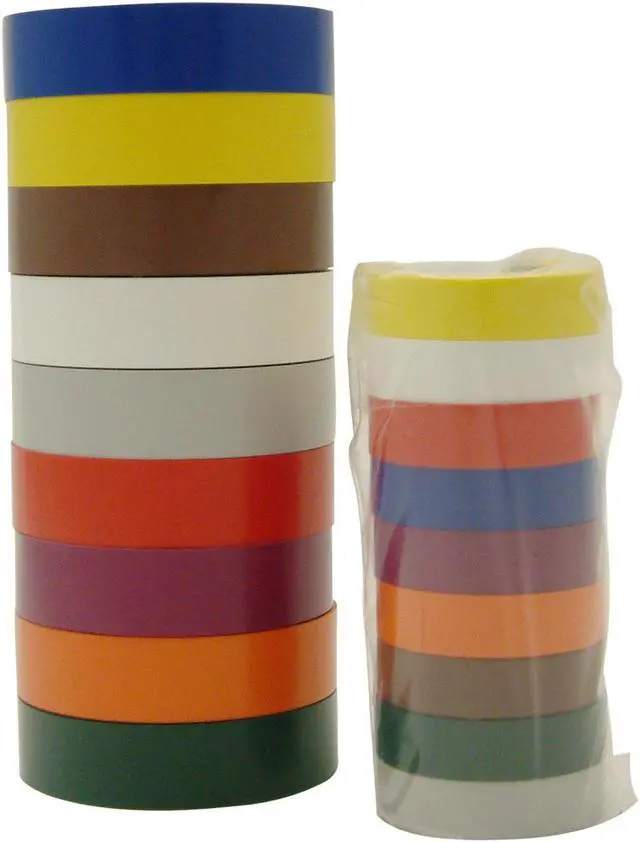 Main image of Scotch Electrical Tape Rainbow Pack: 1/2 in. x 20 ft. (Assorted Colors) *8 mini rolls [8 rolls/pack] - OEM