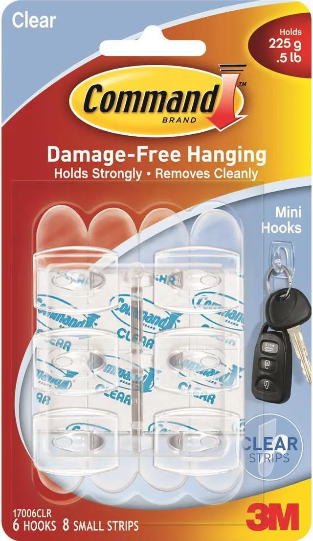 Alt view image 4 of 20 - 3M Command Clr Mini Hooks 17006CLR-ES-6PK Unit: EACH