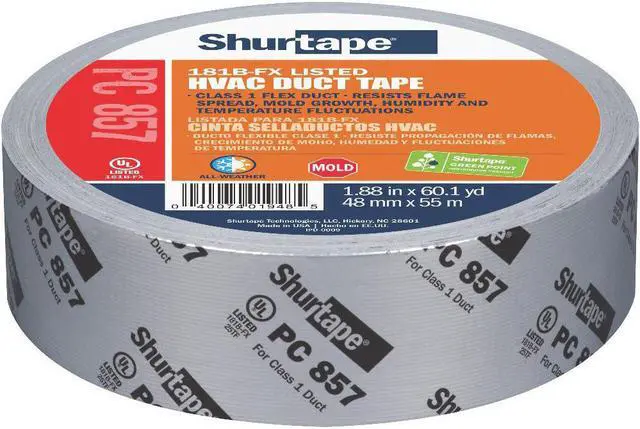 Alt view image 4 of 12 - Duct Tape,55m L,2-27/32 in. D,Silver SHURTAPE PC 857