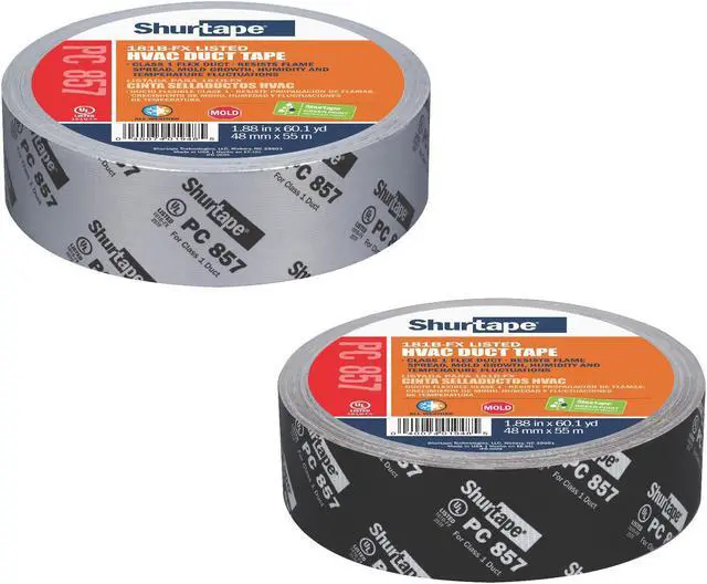 Alt view image 3 of 14 - Duct Tape,55m L,Adhesion 70 oz./in,Black SHURTAPE PC 857