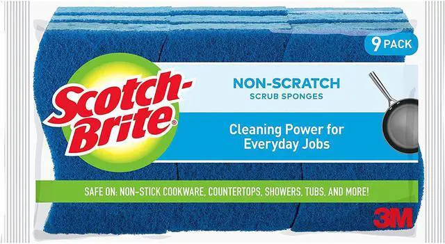Alt view image 4 of 13 - 3M 93684 Scotch Brite 9 Pack Non-Scratch Scrub Sponges
