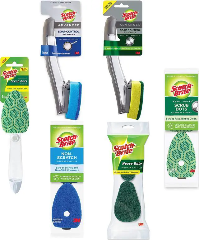 Alt view image 4 of 15 - 3M Refill f/Scotch-Brite Dots Dishwand Heavy-duty Green 48827