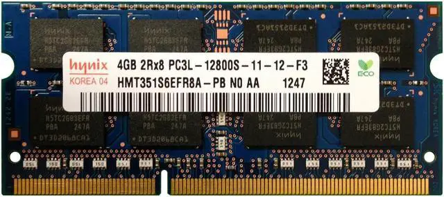 Alt view image 5 of 5 - Hynix 4GB DDR3 Memory SO-DIMM 204pin PC3L-12800S 1600MHz HMT351S6EFR8A-PB
