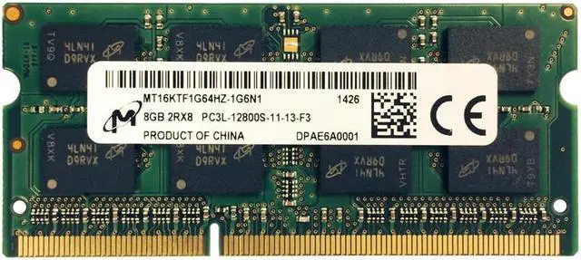 Alt view image 3 of 4 - MT16KTF1G64HZ-1G6N1 Micron 8GB 2RX8 PC3L-12800S 1600-MHz Laptop Ram Memory