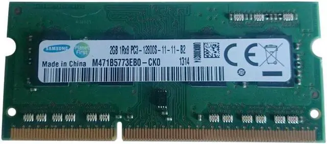 Alt view image 2 of 3 - Samsung original 2GB, 204-pin SODIMM, DDR3 PC3-12800, 1600MHz memory module for laptops