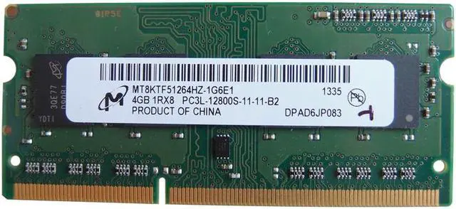 Alt view image 4 of 5 - Micron 4GB PC3L-12800S-11-13-B2 DDR3-1600 Notebook MT8KTF51264HZ-1G6E1