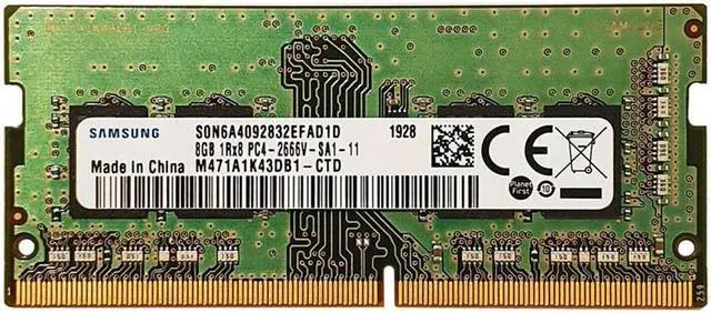 Alt view image 2 of 2 - M471A1K43DB1-CTD_UA Samsung 8GB 1RX8 DDR4 SO-DIMM PC4-21300 2666MHZ Memory Module M471A1K43DB1-CTD Laptop Memory