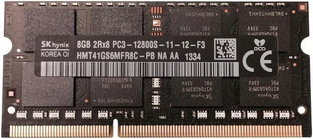 Alt view image 5 of 6 - HYNIX 8GB PC3-12800 DDR3-1600MHZ NON-ECC UNBUFFERED CL11 204-PIN SODIMM DUAL RANK OEM NOTEBOOK MEMORY HMT41GS6MFR8C-PB