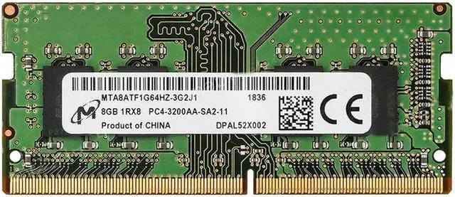Alt view image 2 of 2 - Micron MTA8ATF1G64HZ-3G2J1 8G 1RX8 PC4-3200AA DDR4 3200 1.35V For Laptop