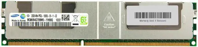 Alt view image 2 of 2 - Samsung 32GB DDR3 PC3-10600 1333MHz Load Reduced SDRAM DIMM 4RX4 Memory Module