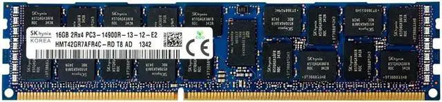 Alt view image 2 of 4 - Hynix 16GB 240-Pin DDR3 SDRAM ECC Registered DDR3 1866 (PC3 14900) Server Memory Model HMT42GR7AFR4C-RD