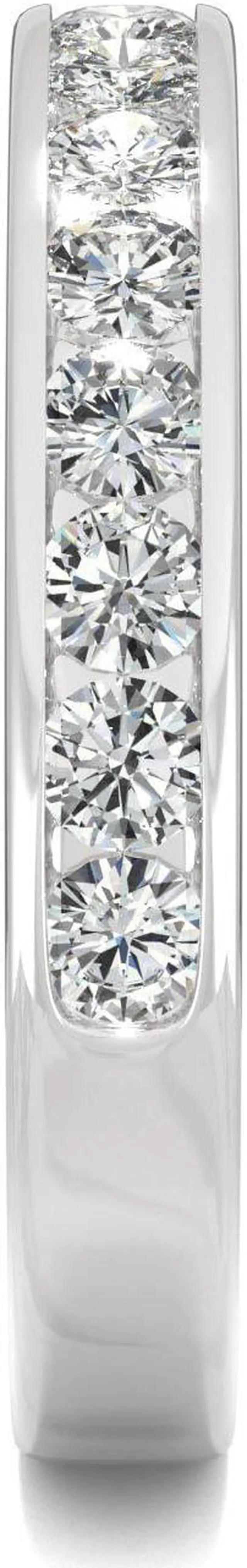 Alt view image 5 of 7 - 14K White Gold Moissanite by Charles & Colvard 2.2mm Round Wedding Band-size 8 0.64cttw DEW