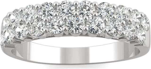 Main image of 14K White Gold Moissanite by Charles & Colvard 2.4mm Round Band-size 6 1.00cttw DEW