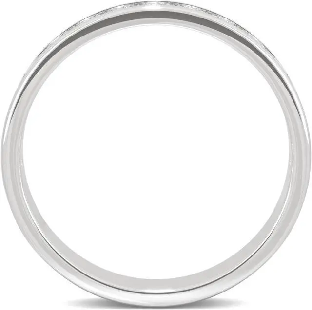 Alt view image 3 of 7 - 14K White Gold Moissanite by Charles & Colvard 2.2mm Round Wedding Band-size 8 0.64cttw DEW