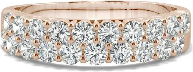 Alt view image 4 of 7 - 14K Rose Gold Moissanite by Charles & Colvard 2.4mm Round Band-size 8 1.00cttw DEW