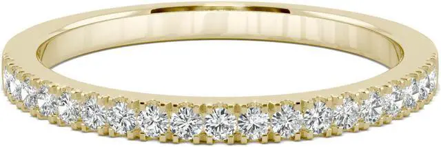 Alt view image 4 of 7 - 14K Yellow Gold Moissanite by Charles & Colvard 1.5mm Round Wedding Band-size 6 0.29cttw DEW