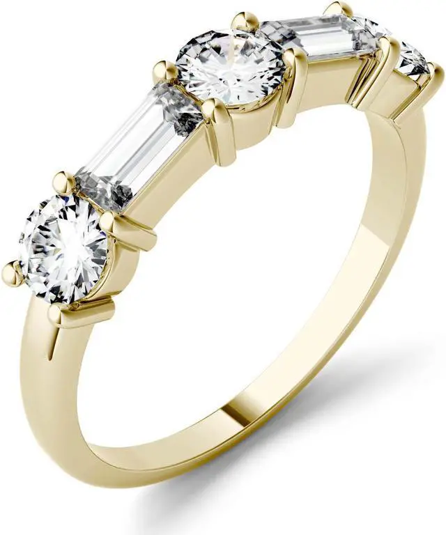 Alt view image 2 of 7 - Moissanite by Charles & Colvard 5x2mm Step Cut Baguette Fashion Ring-size 8 1.15cttw DEW