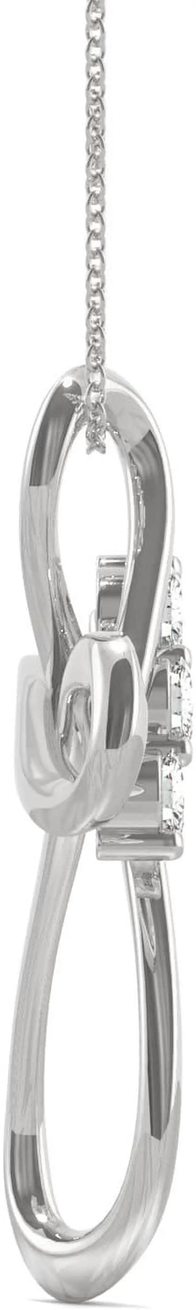 Alt view image 2 of 5 - Sterling Silver Moissanite by Charles & Colvard 3mm Round Pendant Necklace 0.30cttw DEW