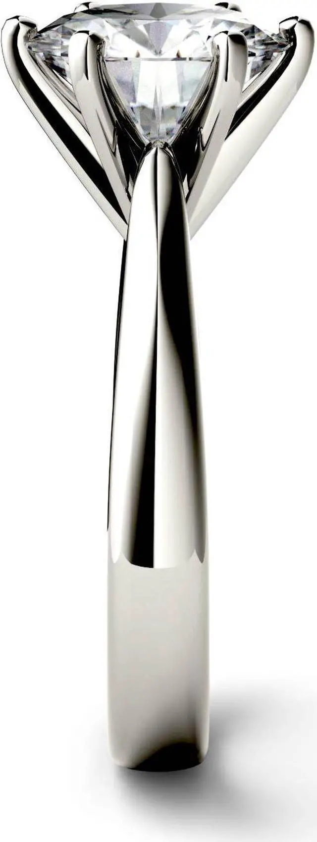 Alt view image 12 of 14 - 14K White Gold Moissanite by Charles & Colvard 9.5mm Round Engagement Ring-size 8 3.10ct DEW