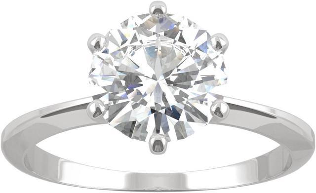 White Gold Moissanite by Charles & Colvard 8mm Round Solitaire