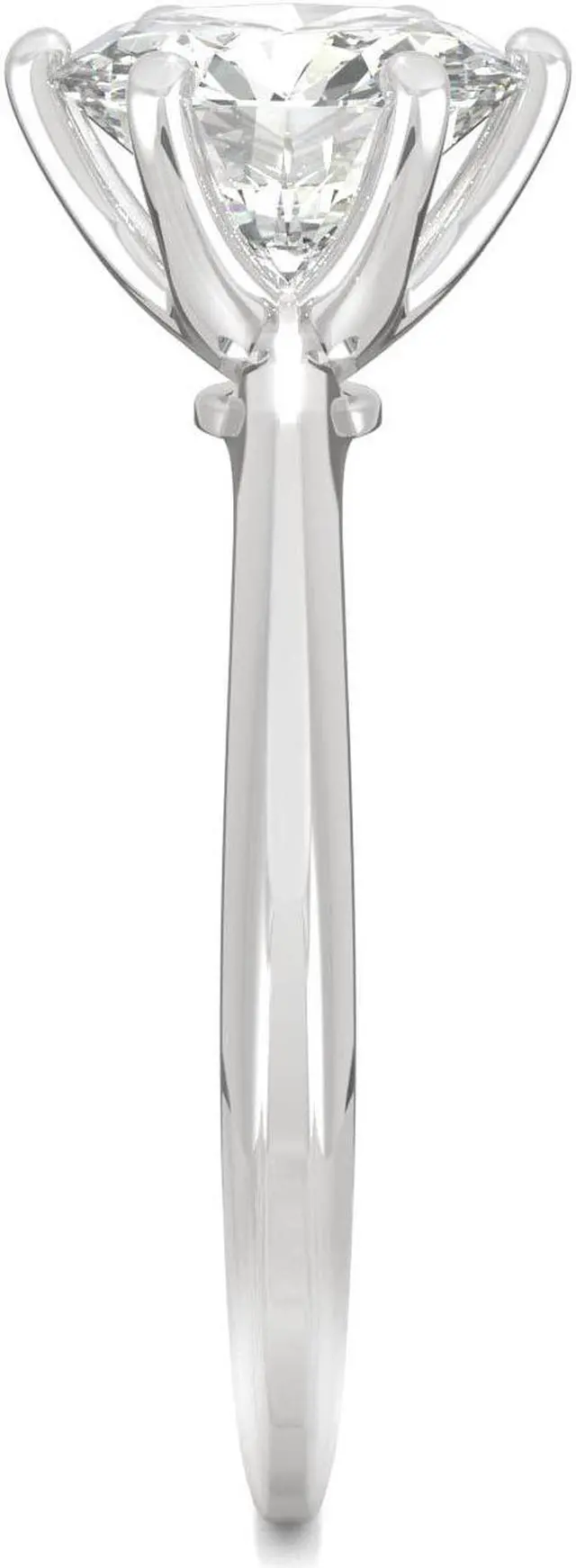 Alt view image 5 of 7 - White Gold Moissanite by Charles & Colvard 8mm Round Solitaire Engagement Ring-size 6 1.90ct DEW