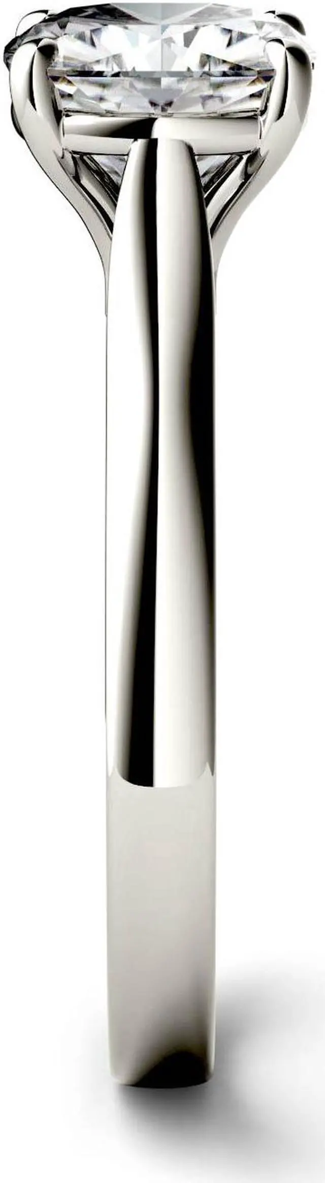 Alt view image 3 of 7 - 14K White Gold Moissanite by Charles & Colvard 7.5mm Cushion Engagement Ring-size 9 2.00ct DEW