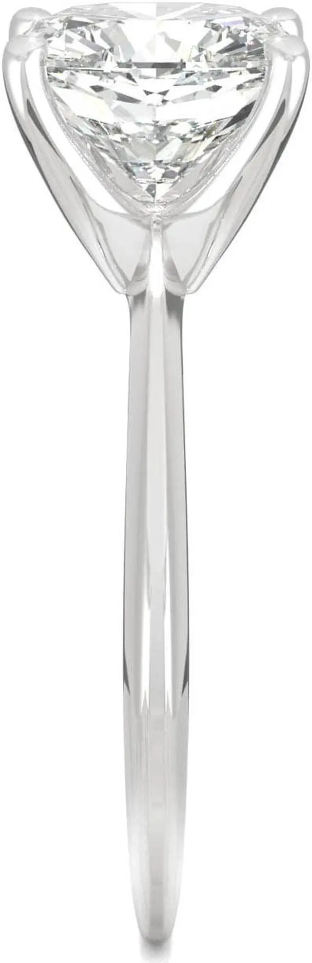 Alt view image 5 of 7 - White Gold Moissanite by Charles & Colvard 8mm Cushion Solitaire Engagement Ring-size 8 2.40ct DEW