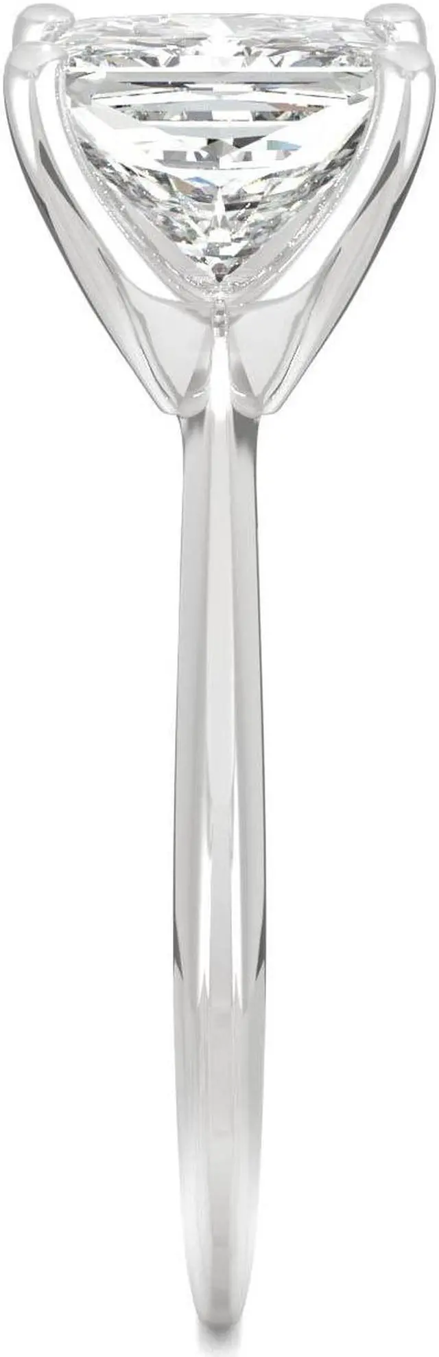 Alt view image 5 of 7 - 14K White Gold Moissanite by Charles & Colvard 7mm Princess Cut Engagement Ring-size 7 1.92ct DEW