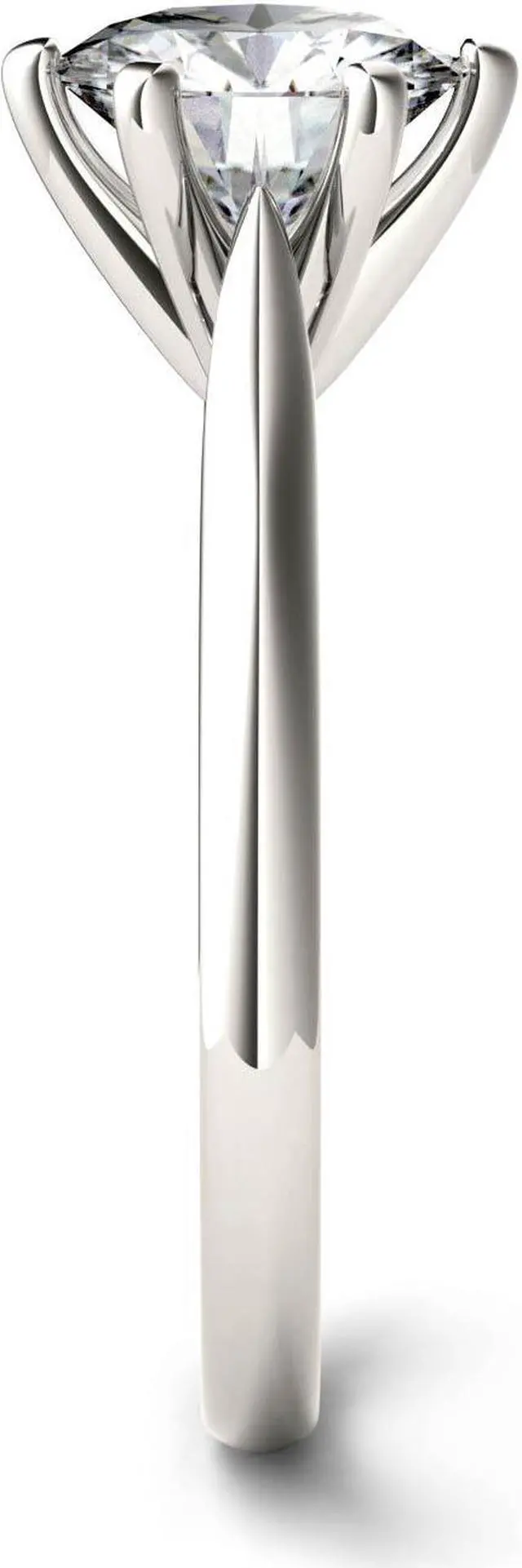 Alt view image 5 of 9 - White Gold 7.5mm Moissanite by Charles & Colvard 6 Prong Solitaire Engagement Ring-size 7 1.5ct DEW