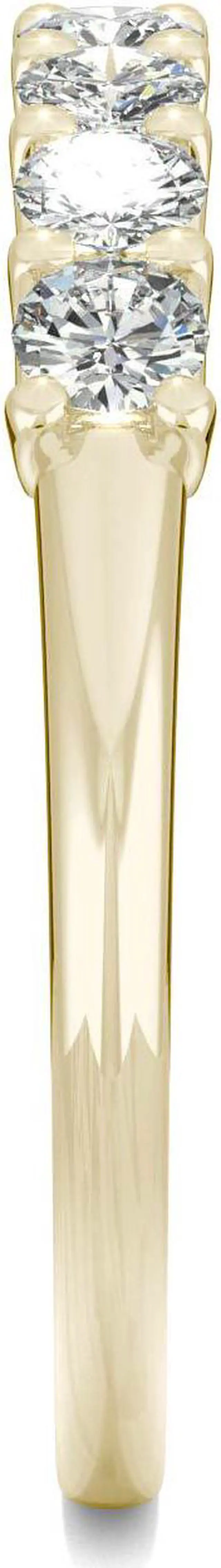 Alt view image 5 of 7 - 14K Yellow Gold 2.5mm Round Moissanite Anniversary Band- size 7 0.42cttw DEW